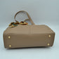 Pebbled Tote Bag with Dual Top Handles and Scarf Accent