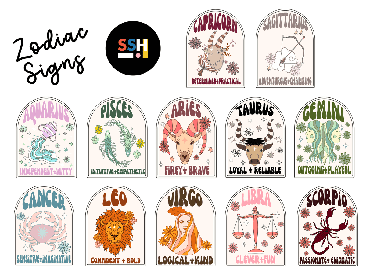 Zodiac Astrology Horoscope Glass Cups