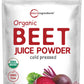 Micro Ingredients Remolacha Orgánica en Polvo, 1 Libra, Prensada en Frío y Soluble en Agua, Jugo Concentrado de Remolacha para Antes del Entrenamiento, Apoyo Energético e Inmunitario, Sin OGM