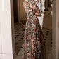 Andrea & Leo A0926 Long Sleeved Evening Gown with Floral Appliques