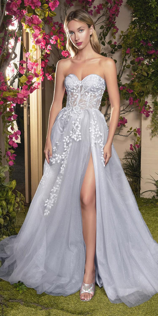 Vestido corsé con purpurina de diamante Angelonia de Andrea & Leo A1029