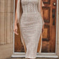 Vestido de cóctel midi embellecido Andrea & Leo A1110 con tirantes anudados
