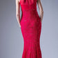 Cinderella Divine A1613 Halter High Neckline Long Formal Sheath Dress