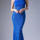 Cinderella Divine A1613 Halter High Neckline Long Formal Sheath Dress