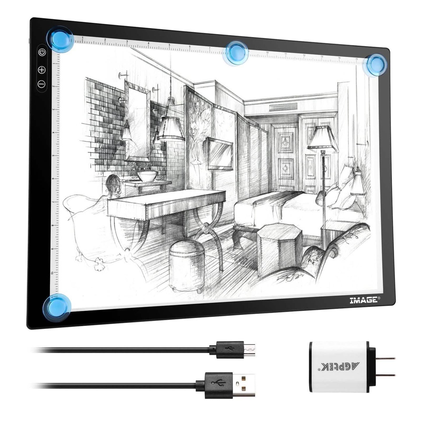 A3 Tableta de luz A3 LED para calcar Almohadilla de dibujo ultrafina Brillo ajustable