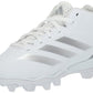 adidas Adizero Impact.2 Spark Molded Football Sneaker White/Silver Metallic/White 6 US Unisex Big Kid