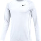 Nike Camiseta Térmica de Manga Larga Ajustada para Hombre Pro (Blanco Pequeño)