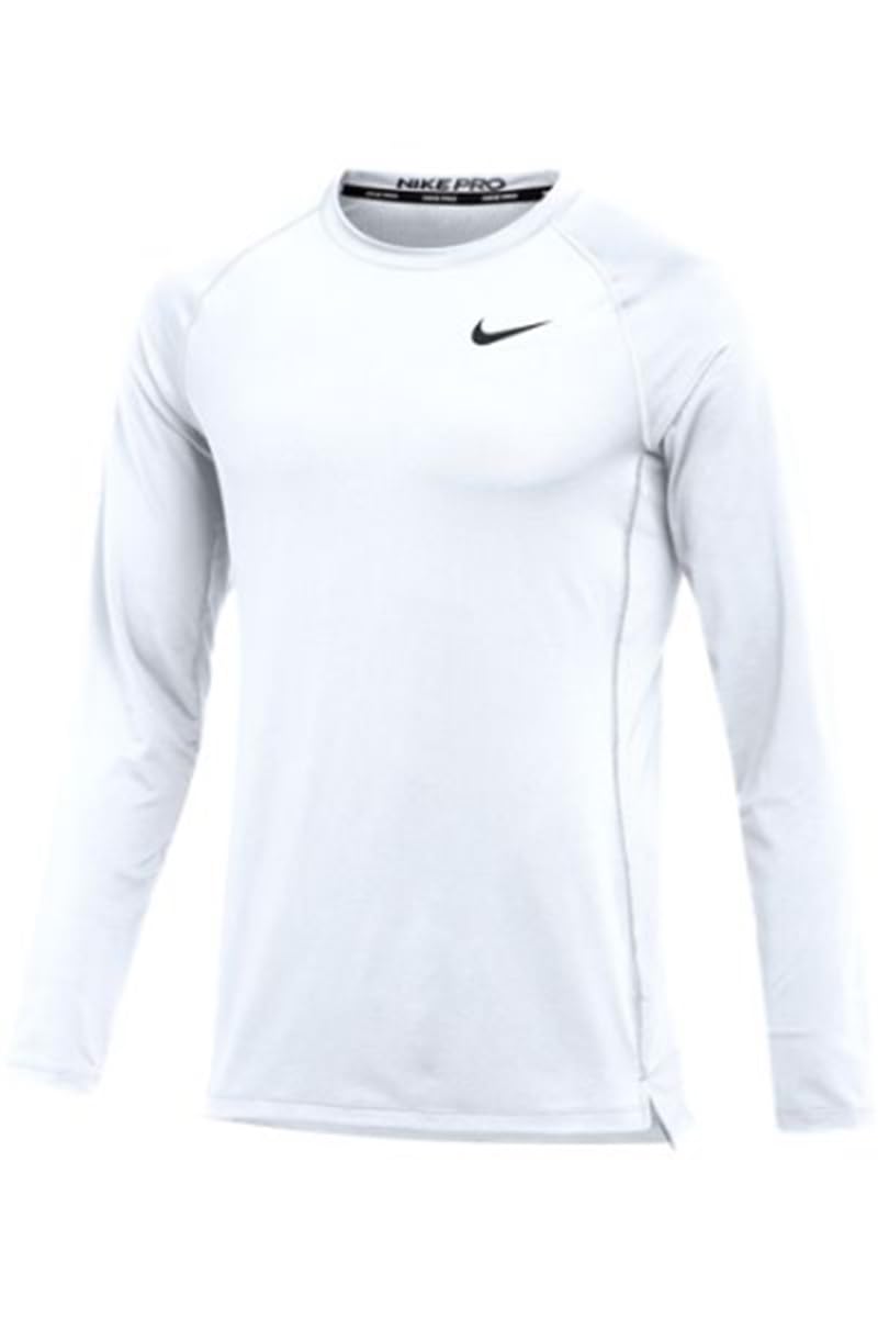 Nike Camiseta Térmica de Manga Larga Ajustada para Hombre Pro (Blanco Pequeño)