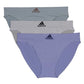 adidas Womens Seamless Bikini Underwear 3-pack Silver Violet/Heather Grey/Silver Green Large