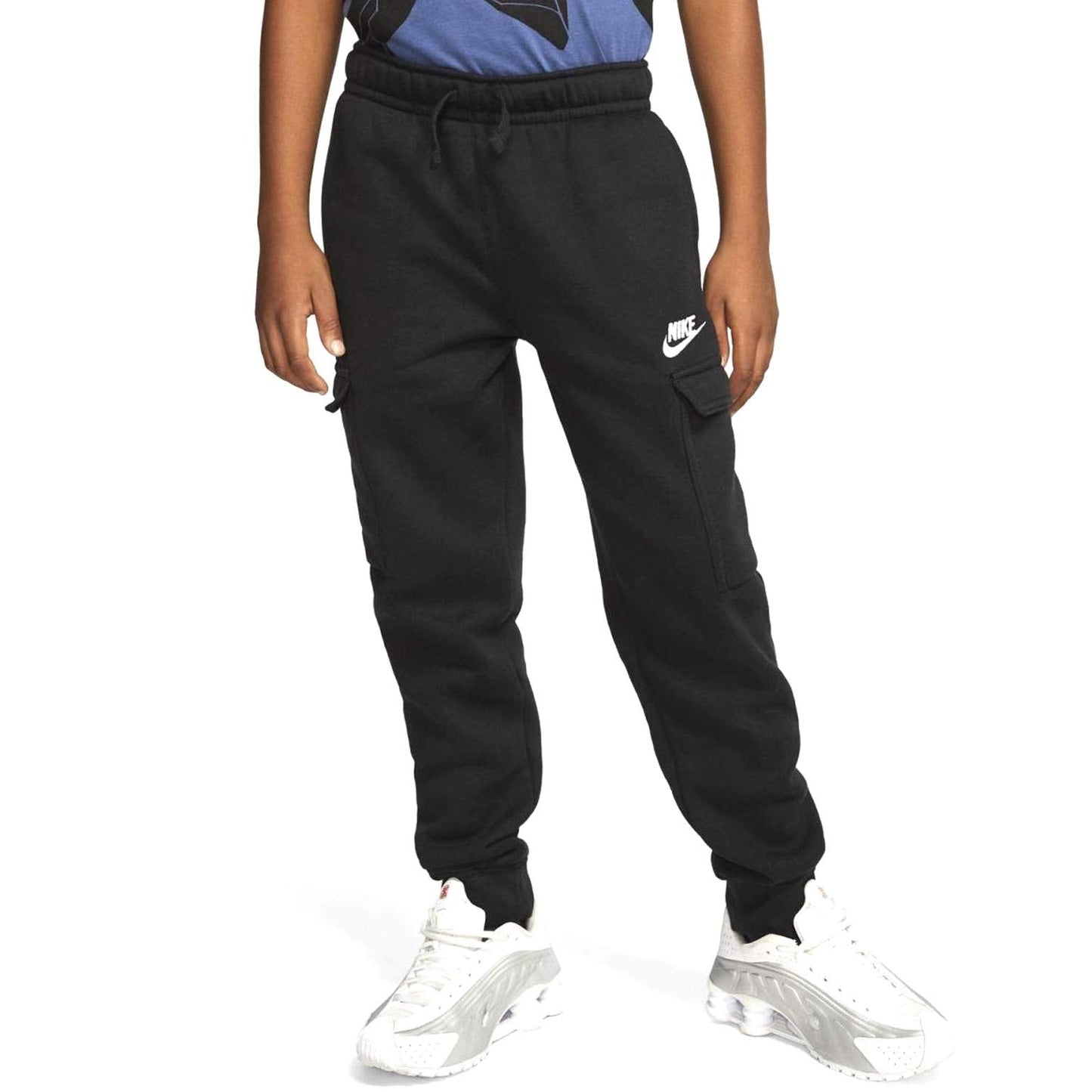 Nike NSW Club Cargo Pants (Niños Grandes) Negro/Negro/Blanco