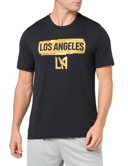 adidas Mens FC Short Sleeve Pre-Game T-Shirt Black/Los Angeles Football Club Medium