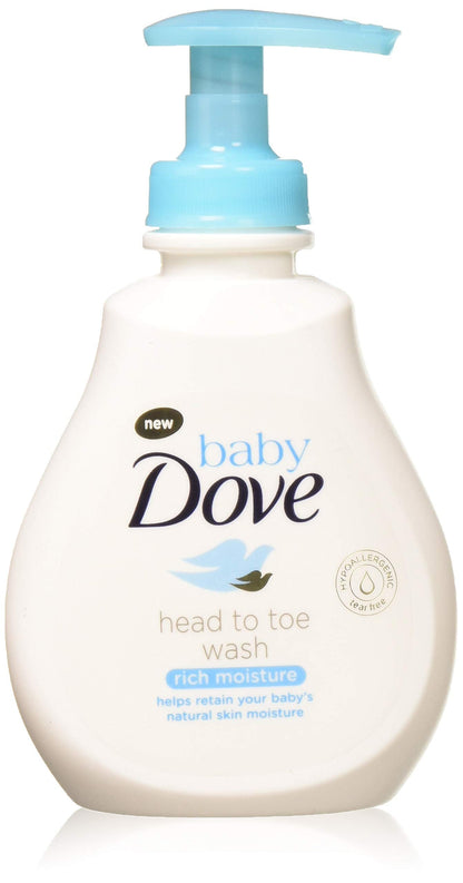 Baby Dove Humectación Enriquecida de la Cabeza a los Pies 6.76 Onzas Líquidas (Paquete de 6)