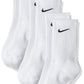 Calcetines de entrenamiento Nike Unisex Performance Cushion Crew (3 pares) BLANCO M