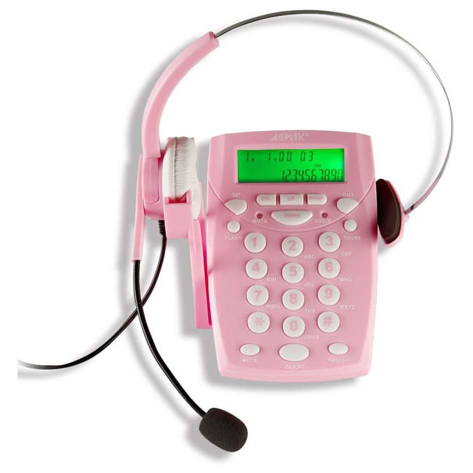 Teléfono con diadema y teclado de marcación para centro de llamadas AGPtek