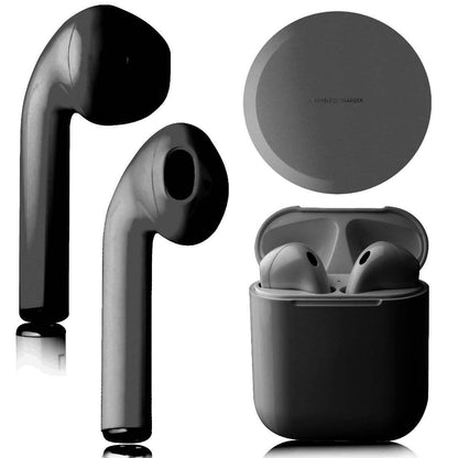 Auriculares inalámbricos Bluetooth Airbuds con estuche de carga y base de carga Qi de regalo