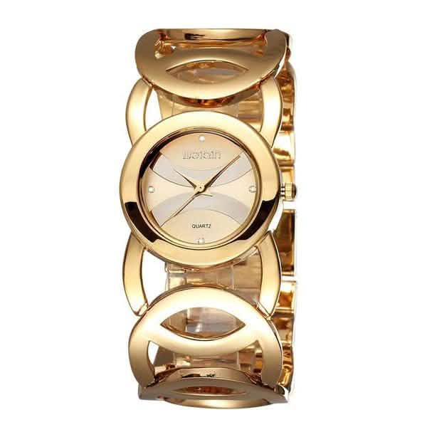 Reloj de mujer con banda de aleación y diamantes de imitación, movimiento de cuarzo japonés
