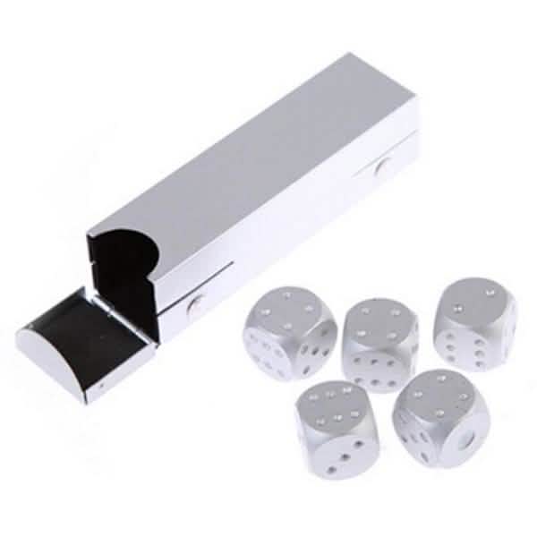 Juego de dados de póker de aleación de aluminio con caja de almacenamiento