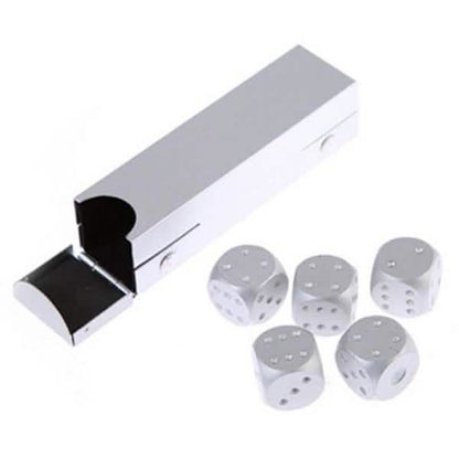 Juego de dados de póker de aleación de aluminio con caja de almacenamiento