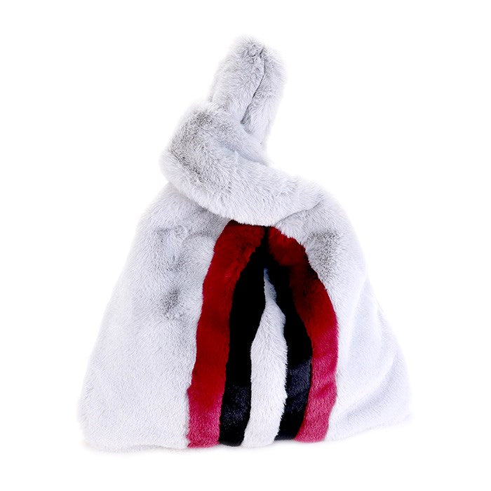 Amalia Colorblock Fluffy Faux Fur Slouchy Tote Bag Handbag