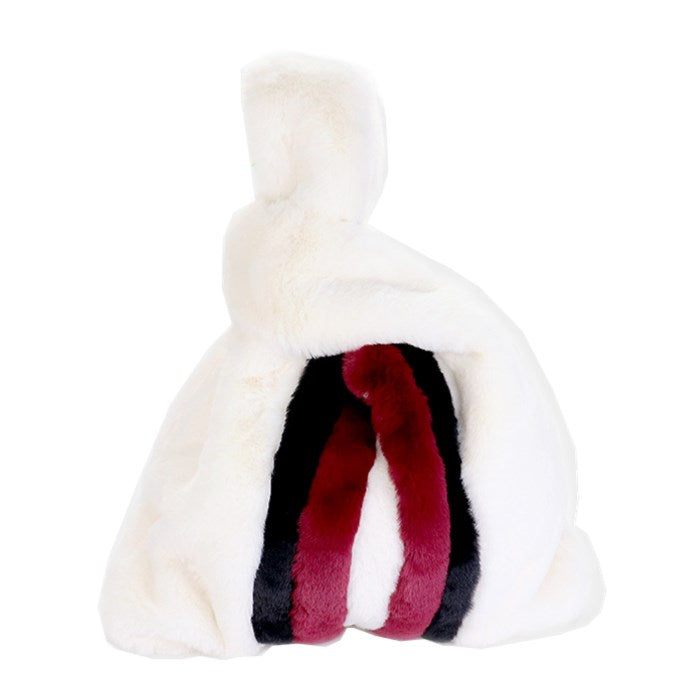 Amalia Colorblock Fluffy Faux Fur Slouchy Tote Bag Handbag