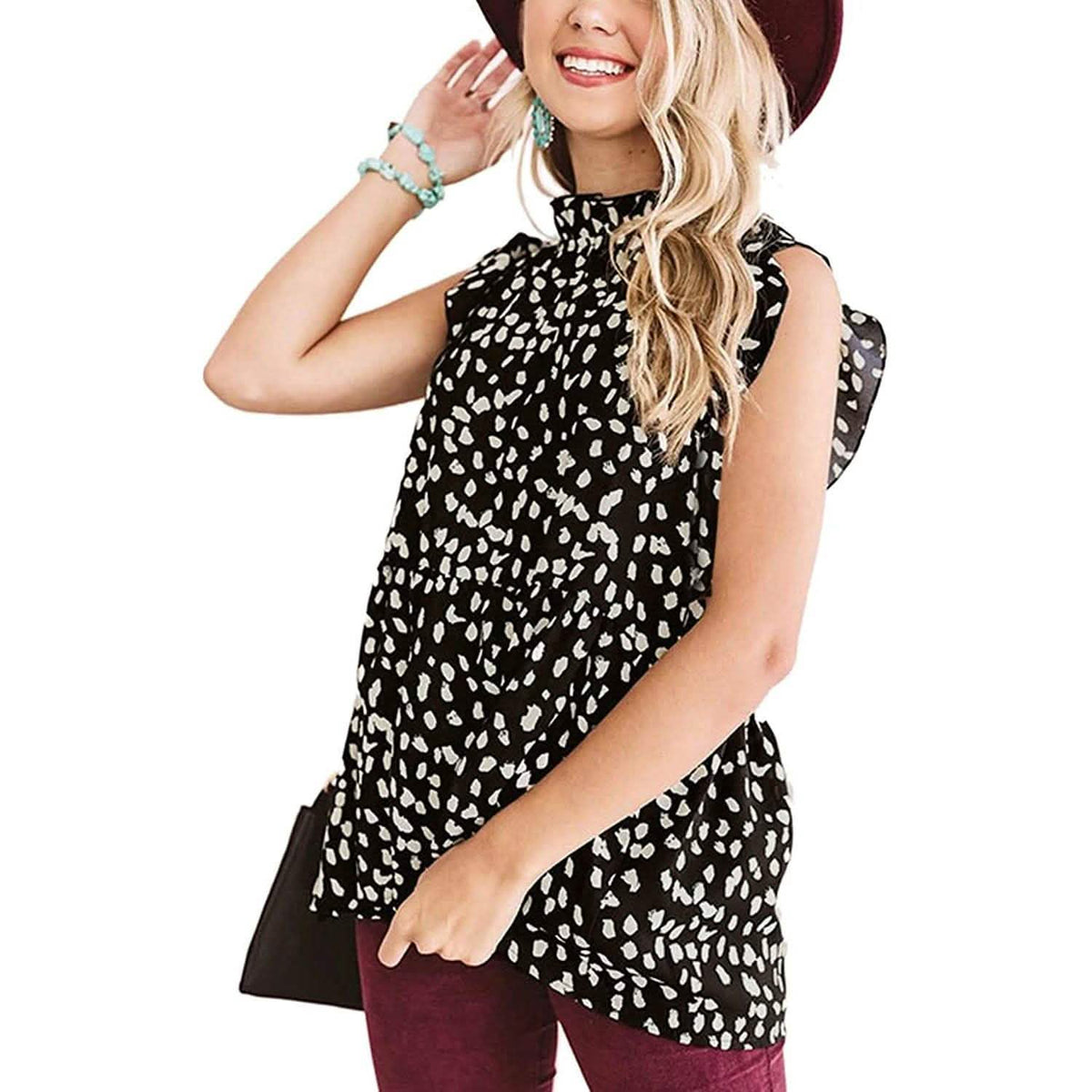 Blusa Túnica Babydoll Informal Estampado Floral para Mujer Angashion