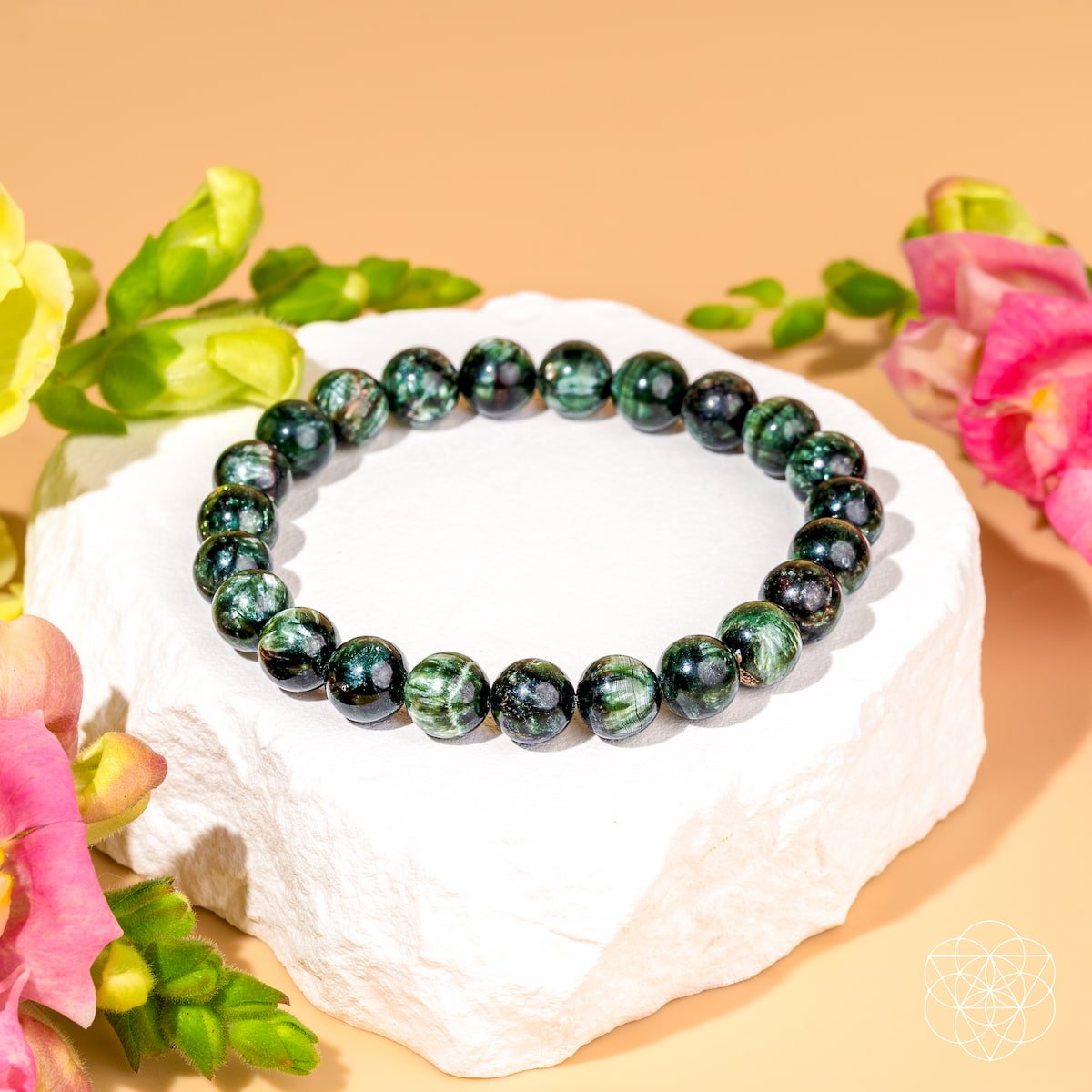 Energía Angelical – Pulsera de Serafinita Rara para la Transformación