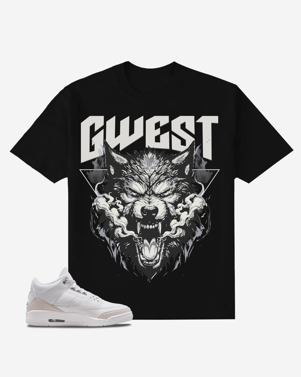 G West Angry Wolf Beast Oversized T-Shirt Mens
