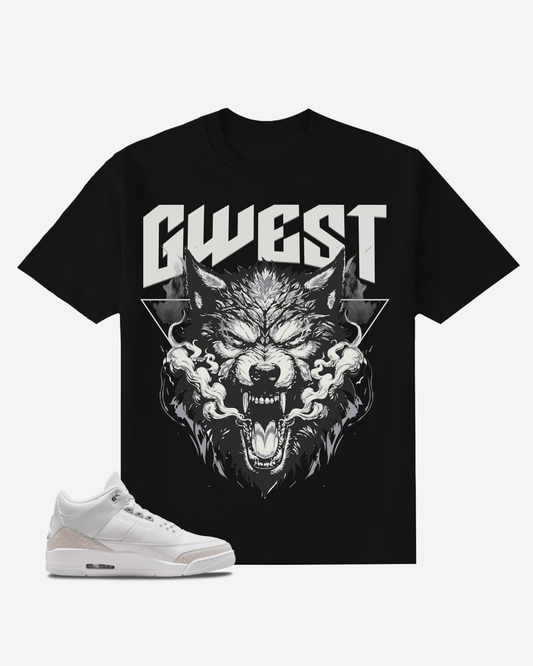 G West Angry Wolf Beast Oversized T-Shirt Mens