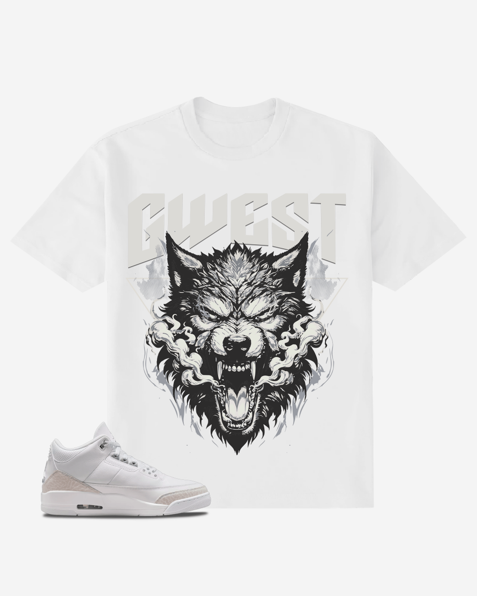 G West Angry Wolf Beast Oversized T-Shirt Mens
