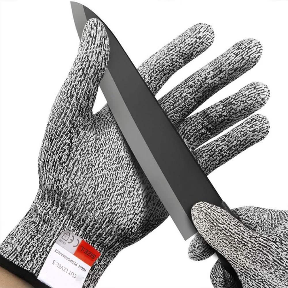 Guantes anticorte Grado 5 de seguridad a prueba de cortes y resistente a puñaladas de acero inoxidable