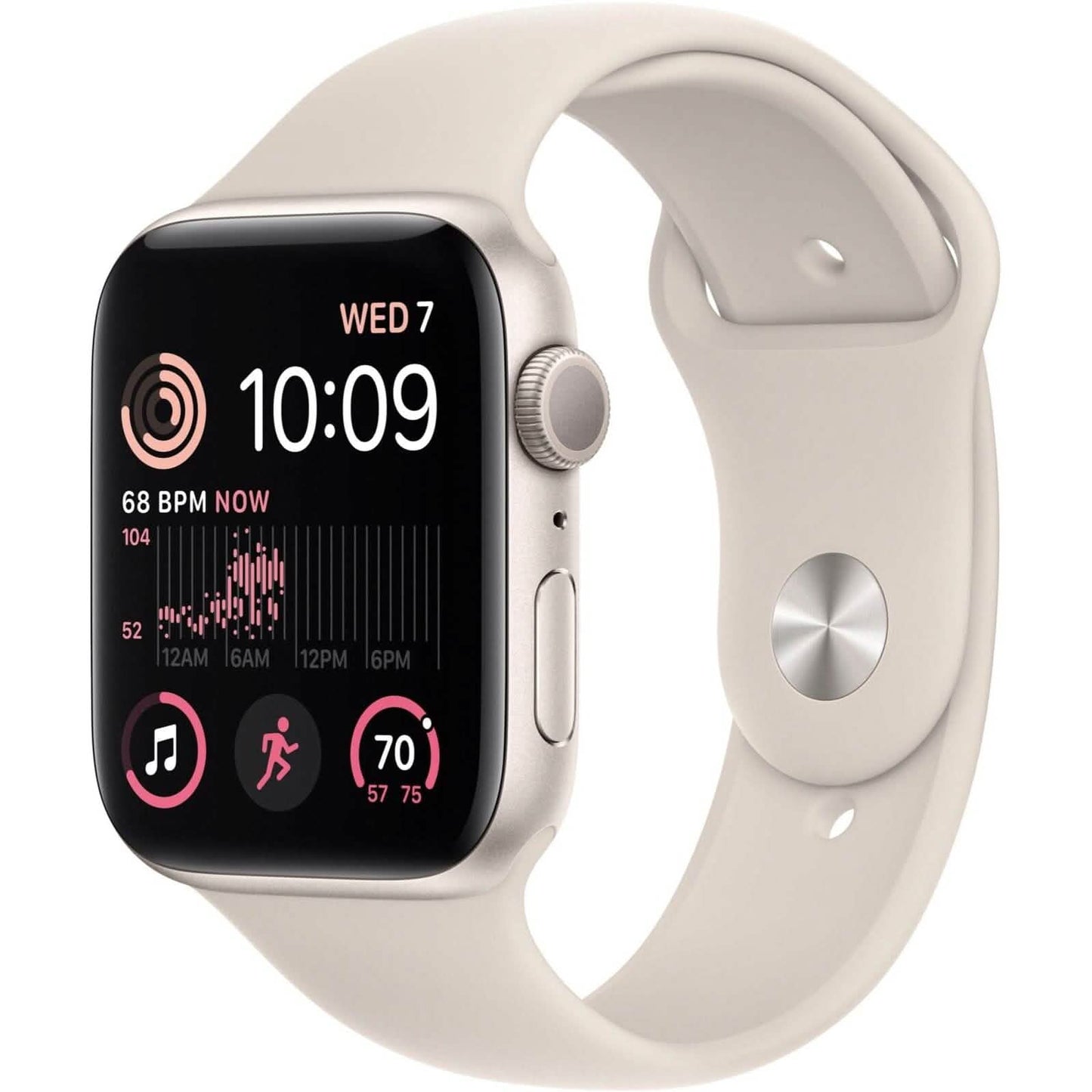 Apple Watch SE de 2.ª generación de 40 mm GPS (color Starlight) con correa deportiva Starlight (talla S/M) (reacondicionado)
