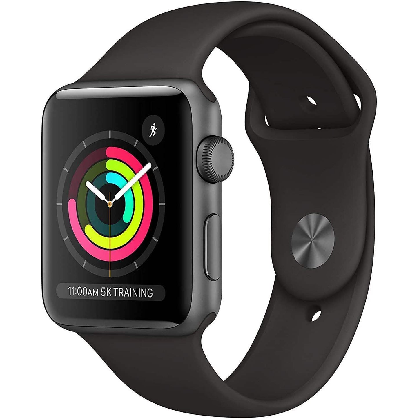 Apple Watch Series 3 GPS 42 mm Caja de aluminio gris espacial con correa deportiva negra (reacondicionado)