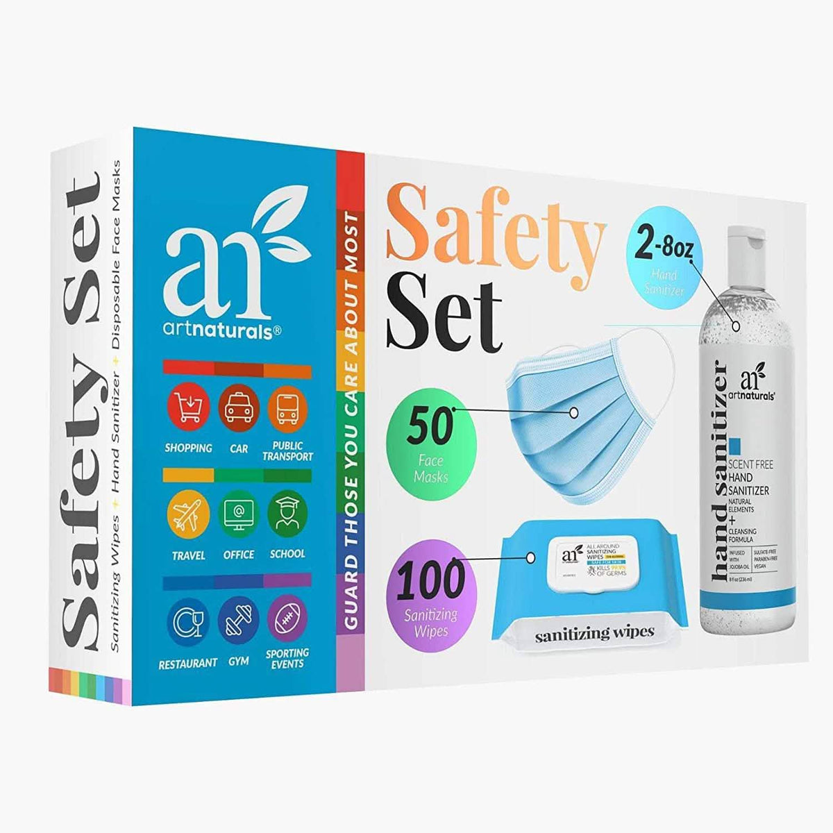 Kit de protección personal y limpieza desinfectante multiusos de Art Naturals