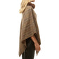 Aubrie Cozy Warm Plaid Checkered Super Sofy Faux Fur Collar Poncho
