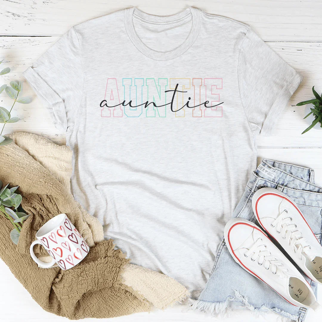 Everyday Auntie Crewneck Tee – "Auntie" Wordmark Shirt