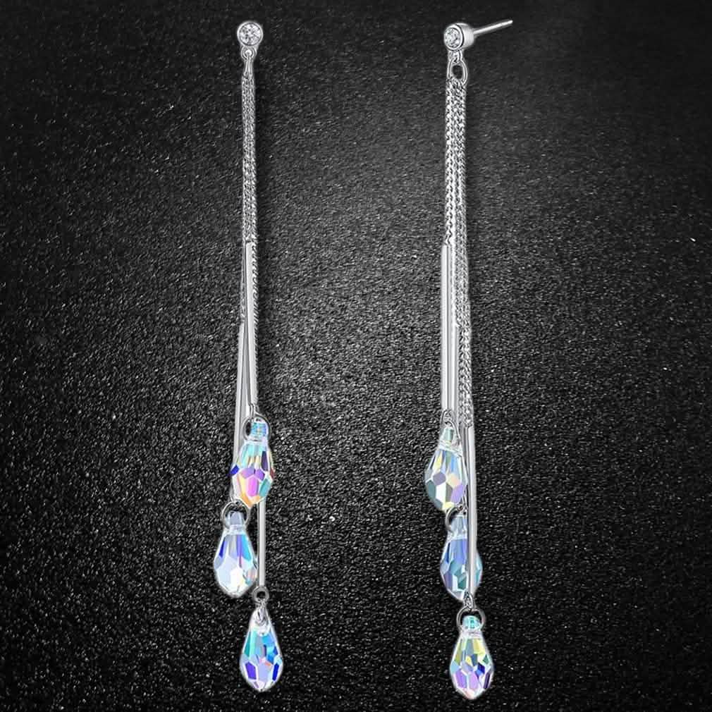 Pendientes de gota Aurora Boreal hechos con elementos de Swarovski