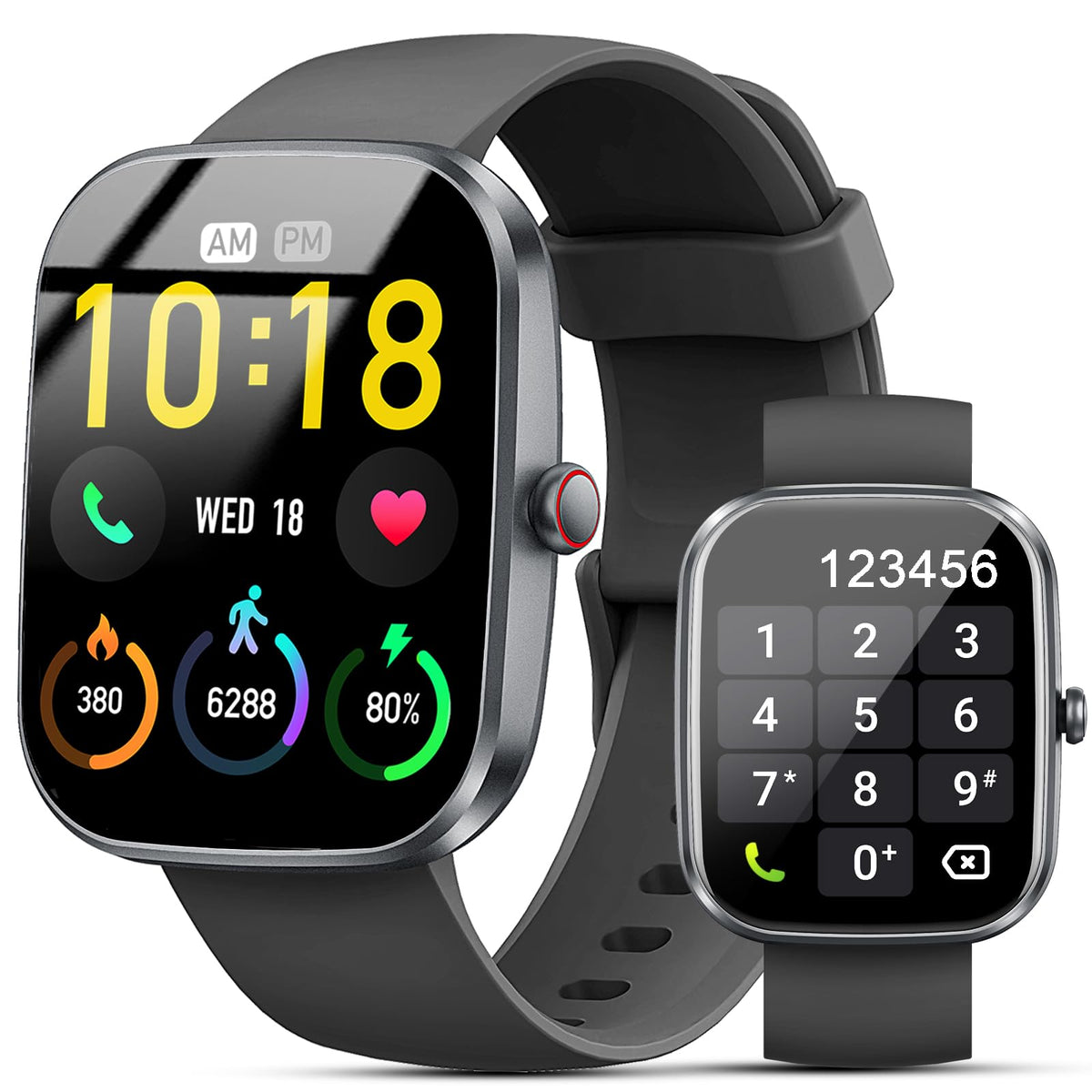 Smartwatch Kuizil de 1.91" HD para hombre y mujer (contesta/realiza llamadas), monitor de actividad física con más de 100 modos deportivos, IP68 resistente al agua, monitor de ritmo cardíaco/sueño, podómetro, rastreador de actividad para Android iOS