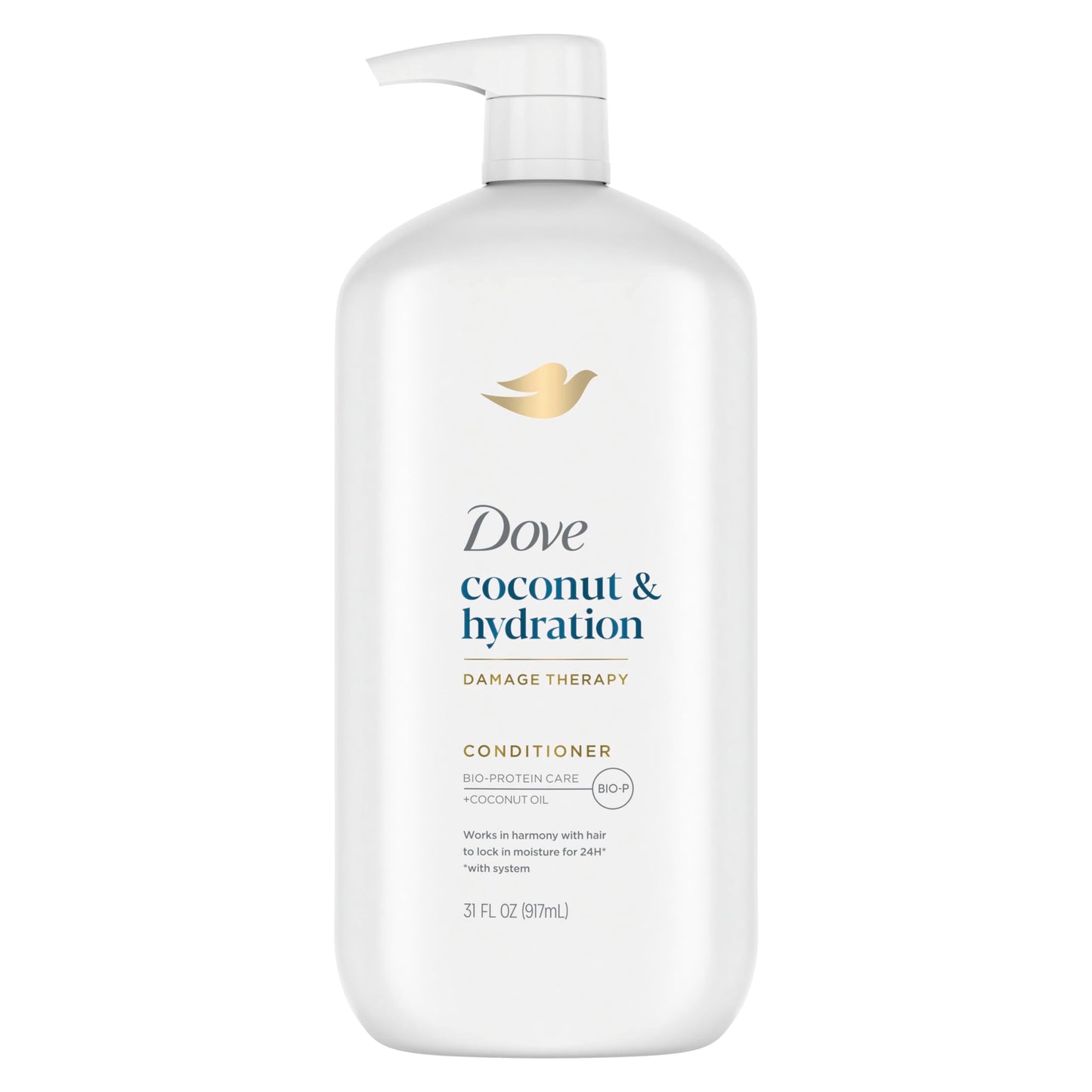 Acondicionador Dove Coconut & Hydration Paquete de 4 para Cabello Seco Acondicionador con Aceite de Coco, Aceite de Jojoba y Aceite de Almendras Dulces 31 oz