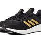 adidas Womens Pureboost 22 Running Shoe Black/Gold Metallic/Carbon 6