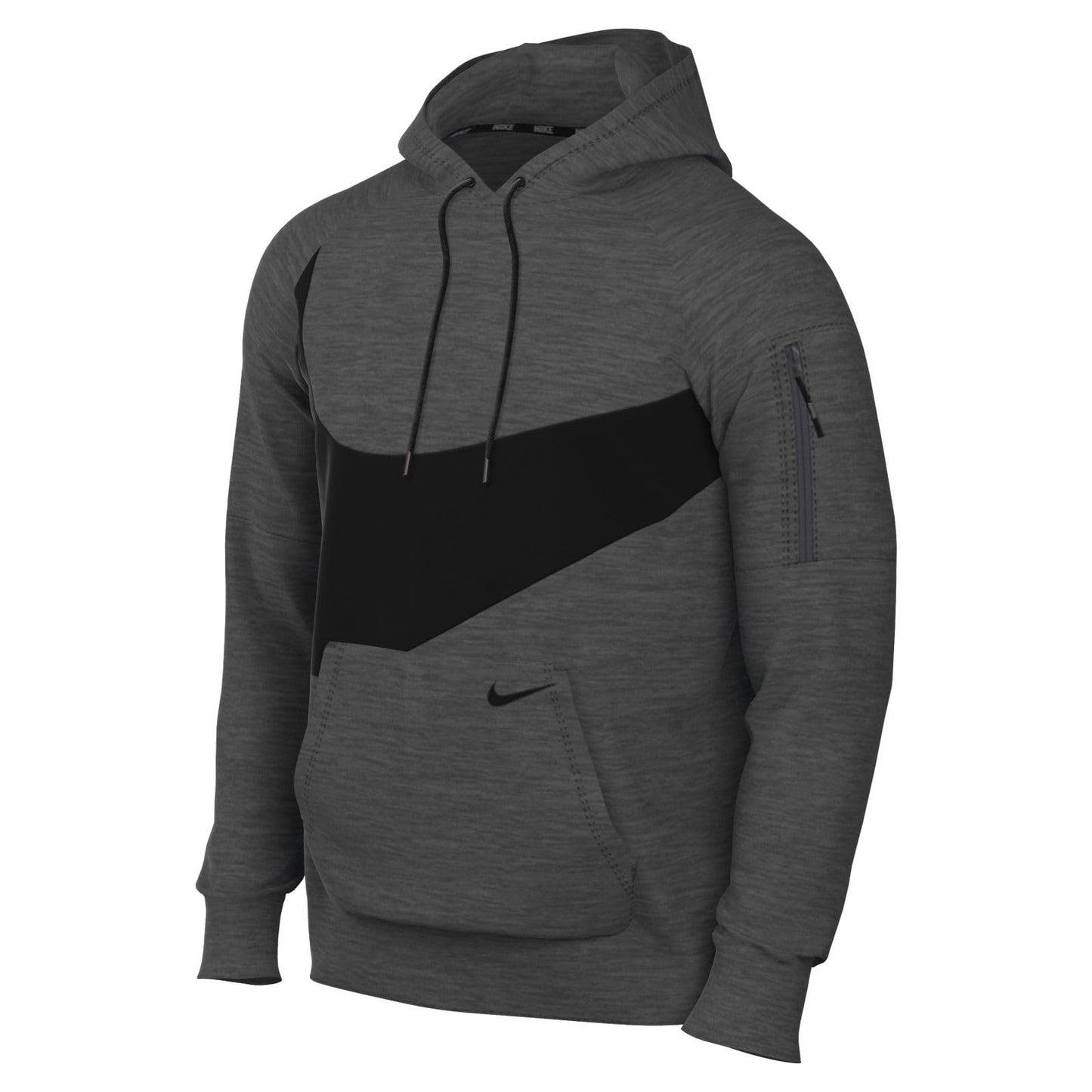 Sudadera con capucha de fitness Nike Therma-FIT para hombre (gris carbón brezo/gris humo oscuro, pequeña)