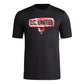 adidas Mens Short Sleeve Pre-Game T-Shirt Black/D.C. United X-Large