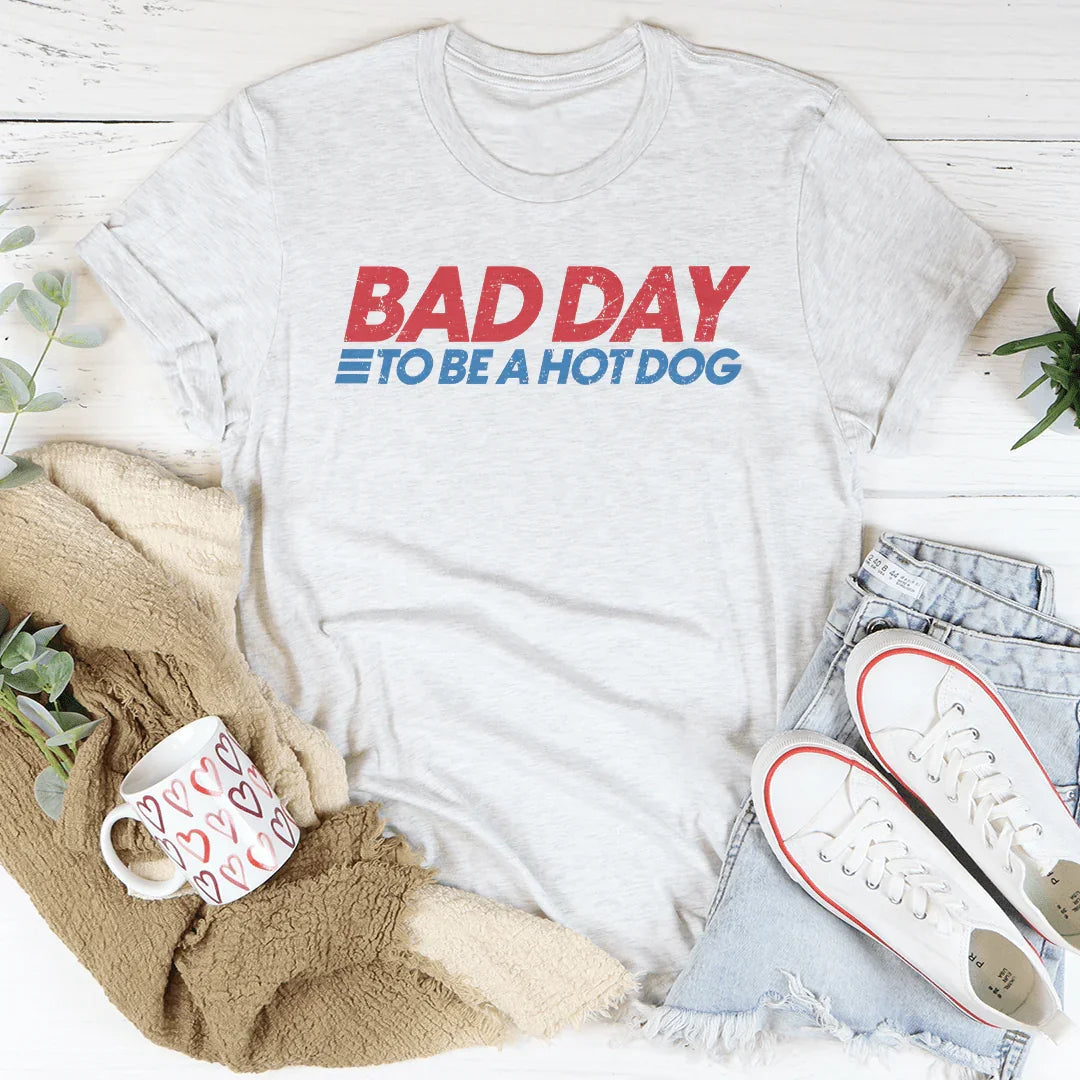 Retro Summer BBQ Graphic T-Shirt – "Bad Day To Be A Hot Dog" Tee