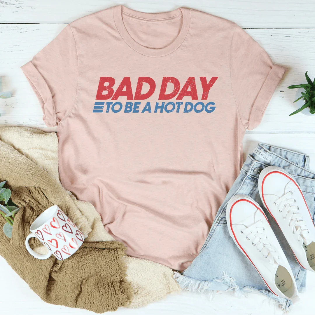 Retro Summer BBQ Graphic T-Shirt – "Bad Day To Be A Hot Dog" Tee