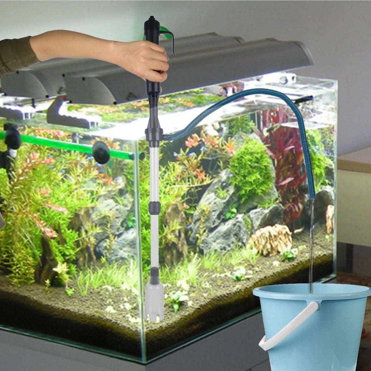 Limpiador de Grava de Acuario con Aspiradora a Pilas