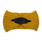 Beaded Flower Applique Knit Headband Earmuff Ear Warmer