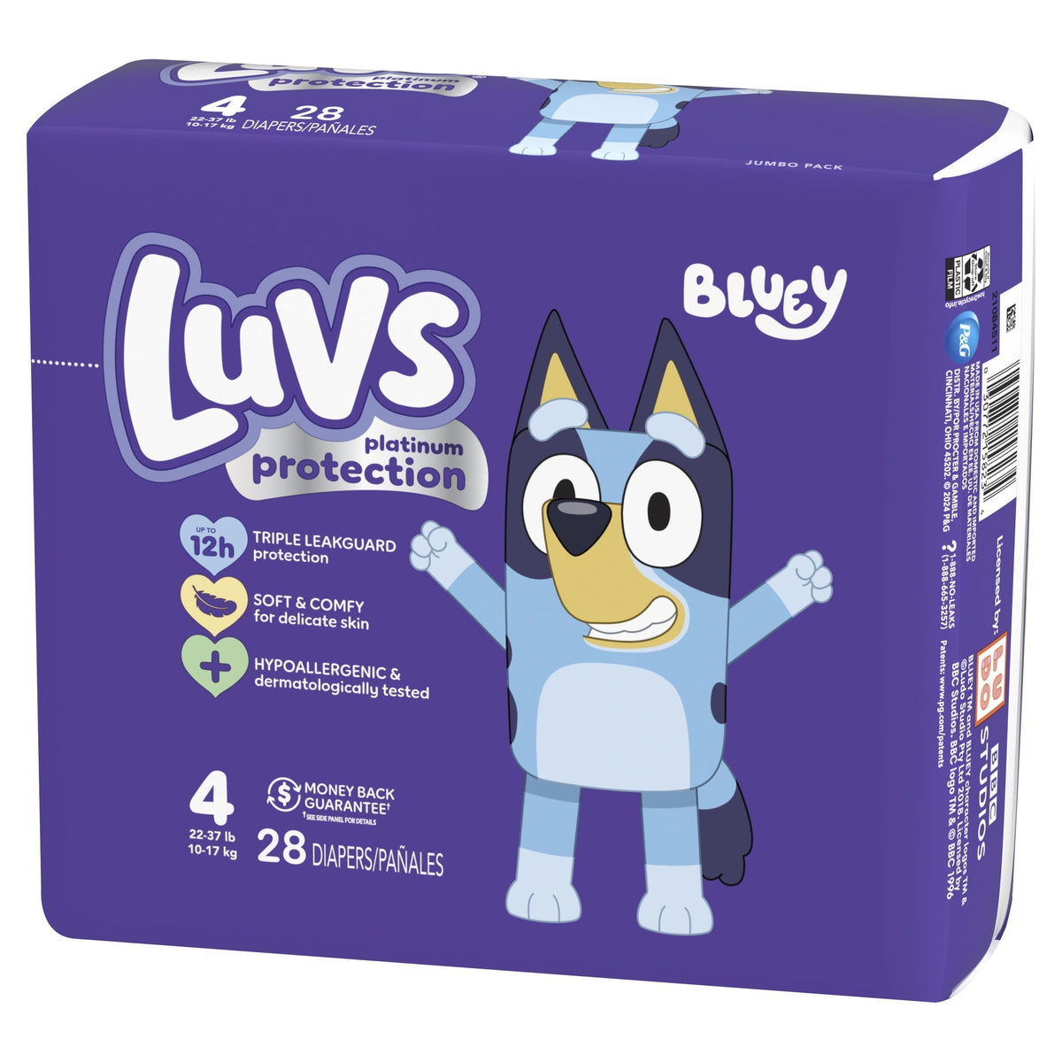 Pañales Luvs Platinum Protection Talla 4, 28 unidades