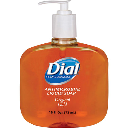 Jabón Líquido Antibacterial para Manos Dial Professional Gold, Botella con Dispensador de 16 oz (Paquete de 12)