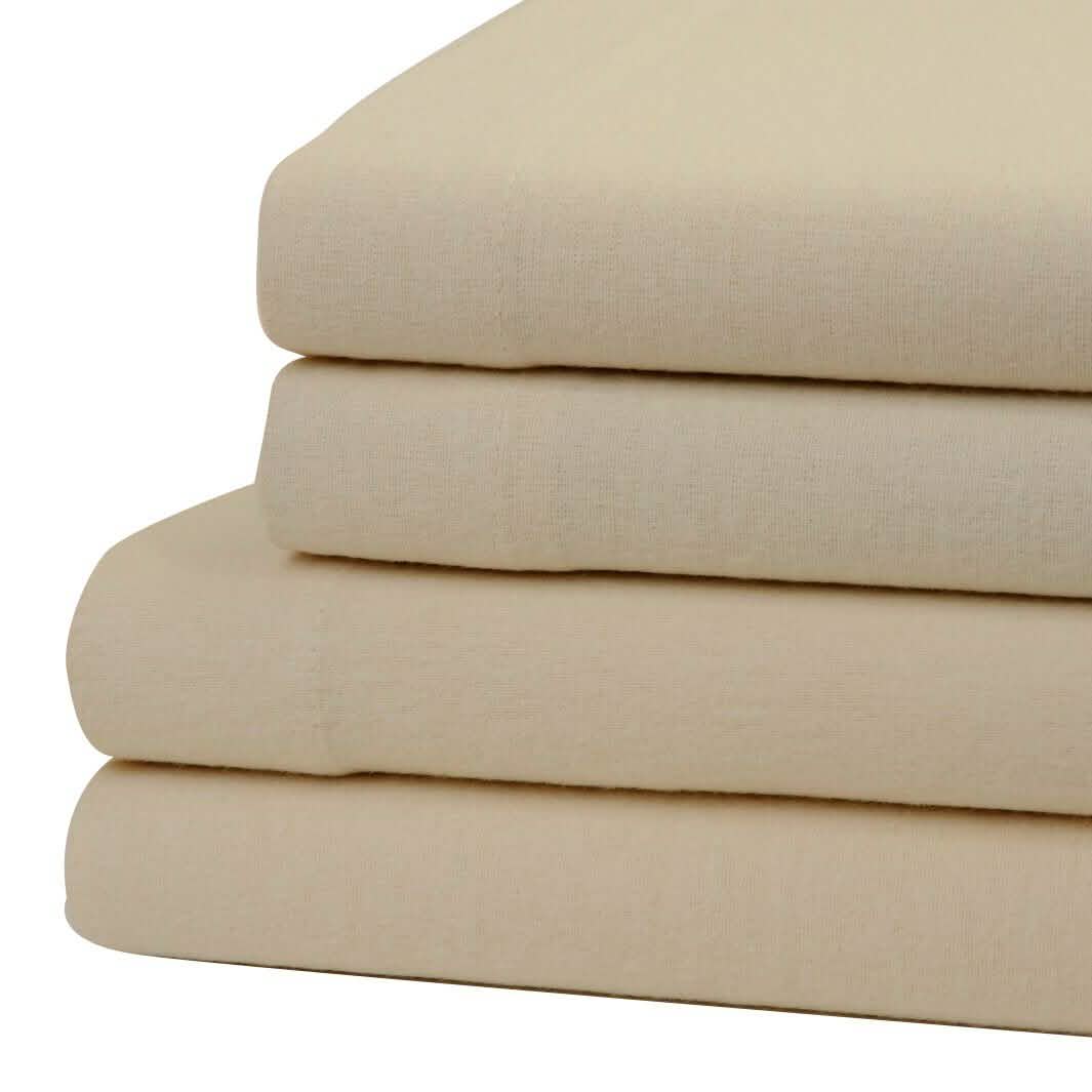 Juego de sábanas de franela de algodón 100% liso de bolsillo profundo Bibb Home
