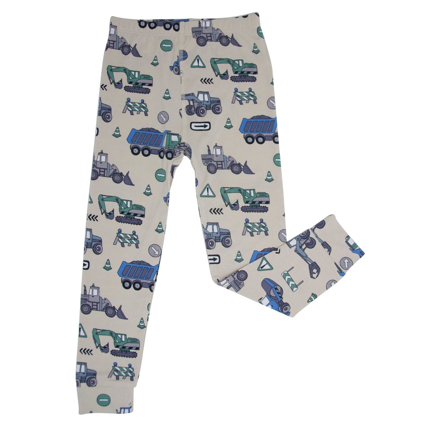 Pijama de niño grande con camiones y excavadoras de construcción