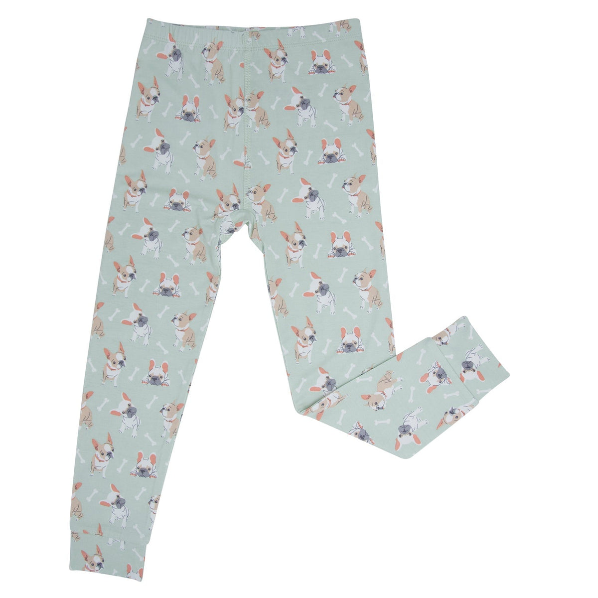 Pijama para niños grandes con estampado de cachorro bulldog francés menta